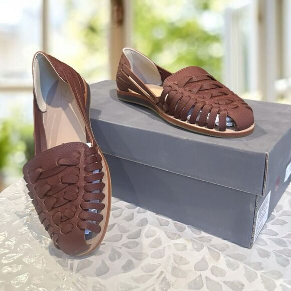 NOSOLO Anthropologie Hand Woven Leather Slip On Sandals - Picture 15 of 16